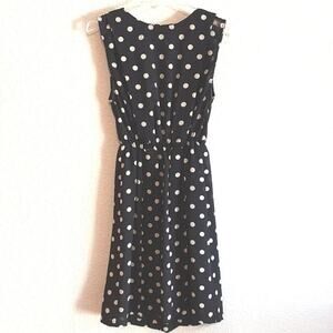 Ark Reworked Black & White Polka-dot Sleeveless Retro 1950's Style Vintage Dress